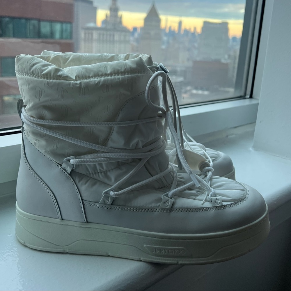 Jimmy Choo White Wanaka Snow Boots
